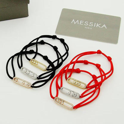 [Dawnora Jewelry]MK Care(s) pink cord pavé bracelet
