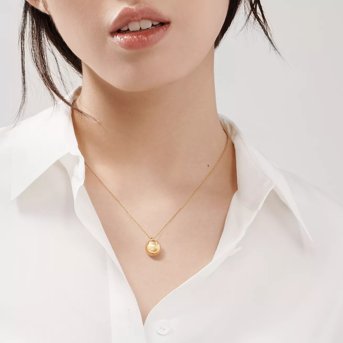 [Dawnora Jewelry]BALL PENDANT 12.75MM NECKLACE
