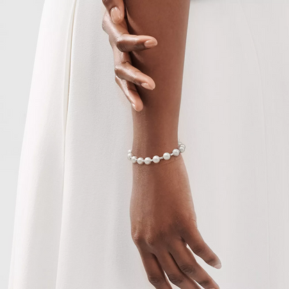 [Dawnora Jewelry]PEARL 7-8MM SILVER BRACELET