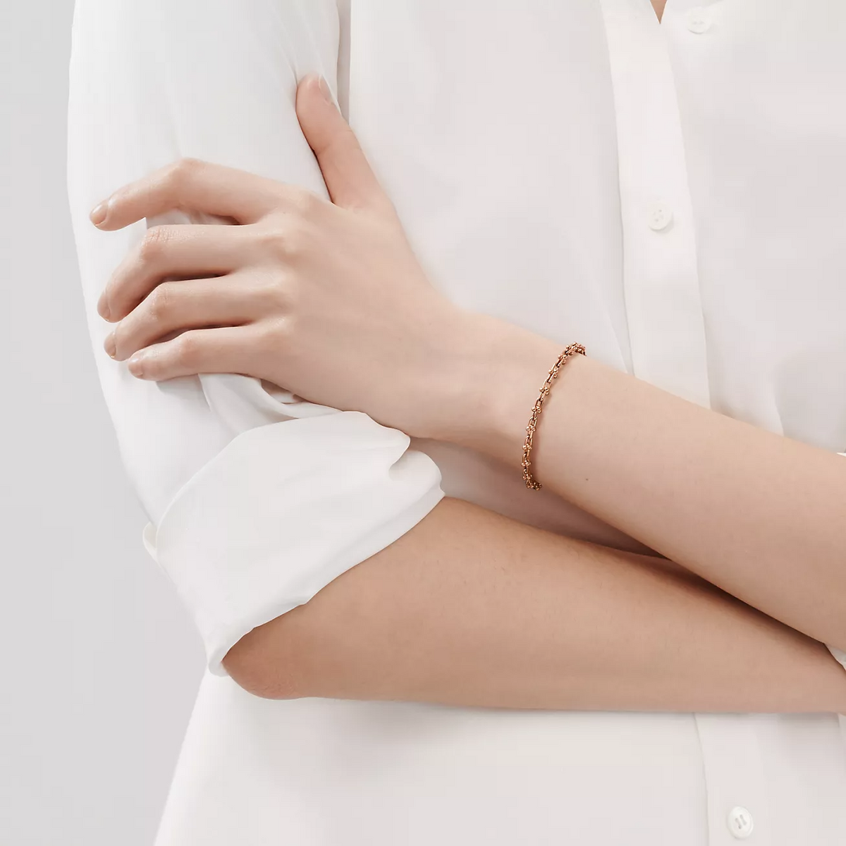 [Dawnora Jewelry]HARDWEAR MICRO LINK 44 MOTIF PINK GOLD BRACELET