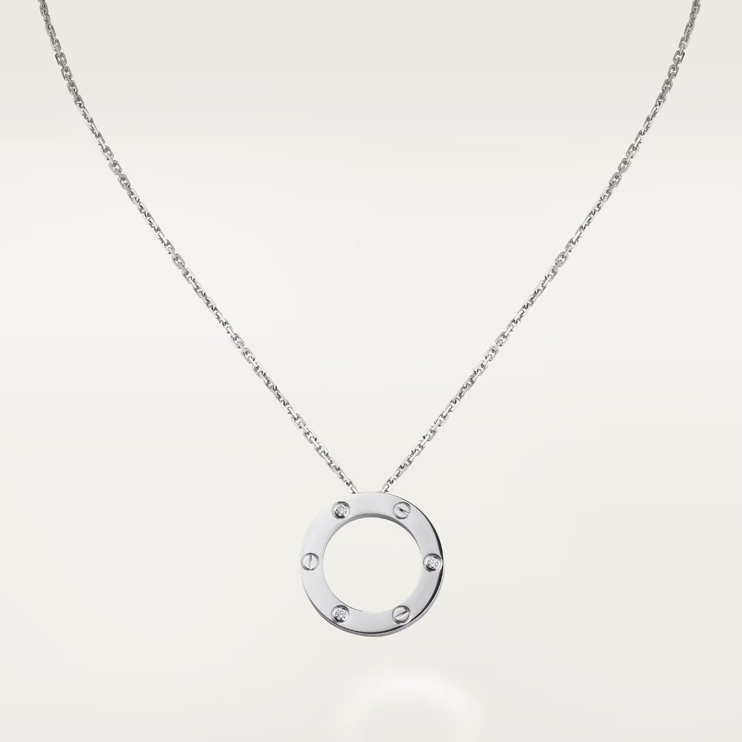 [Dawnora Jewelry]LOVE NECKLACE 16MM 3 DIAMONDS