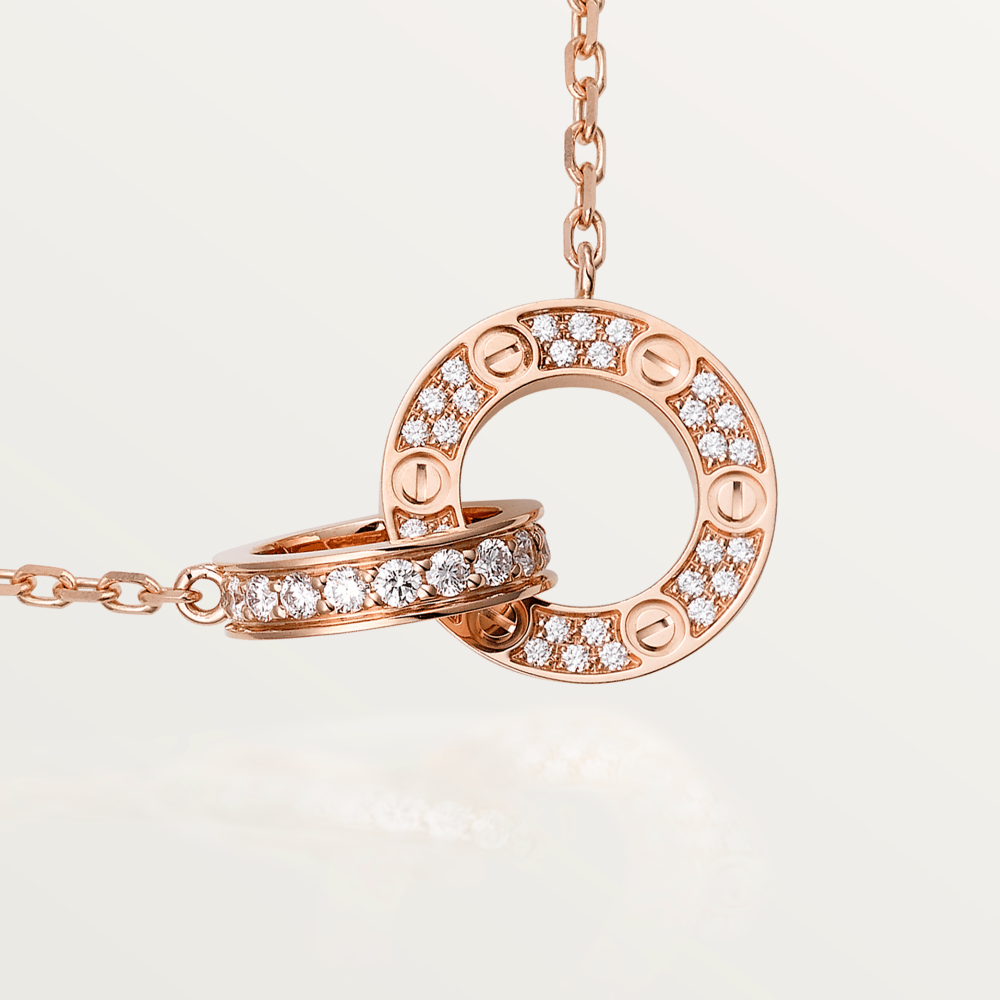 [Dawnora Jewelry]LOVE  FULL DIAMOND PENDANT NECKLACE
