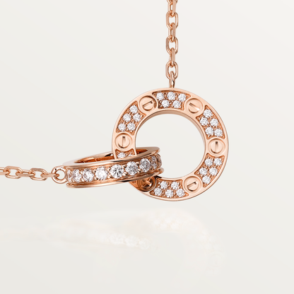 [Dawnora Jewelry]LOVE  FULL DIAMOND PENDANT NECKLACE
