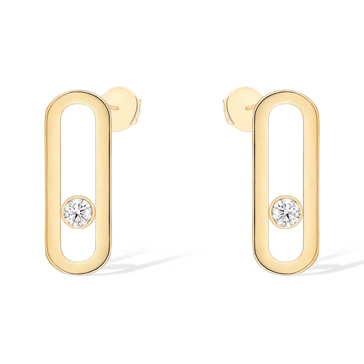 [Dawnora Jewelry]MOVE UNO SMALL 1 DIAMOND EARRINGS