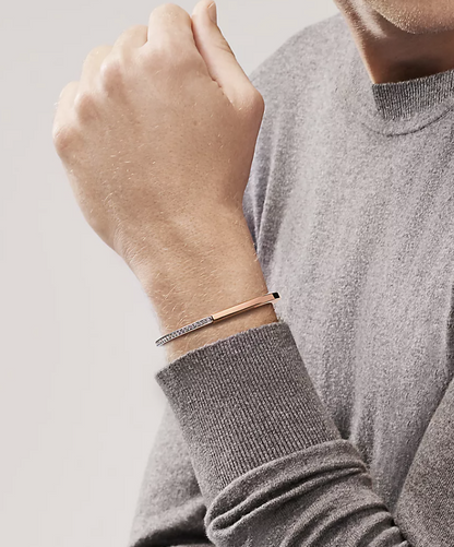 [Dawnora Jewelry]LOCK BRACELET ROSE AND WHITE GOLD DIAMOND
