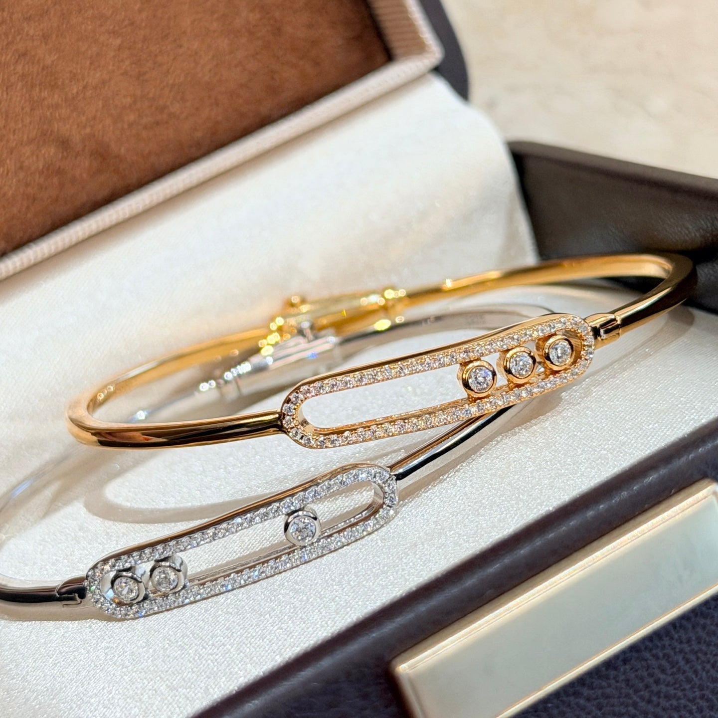 [Dawnora Jewelry]Move Pavé Diamond Bangle Bracelet M