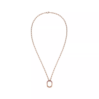 [Dawnora Jewelry]LOCK SMALL PENDANT PINK DIAMOND PINK GOLD NECKLACE