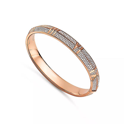 [Dawnora Jewelry]ATLAS X PINK GOLD DIAMOND PAVED BRACELET