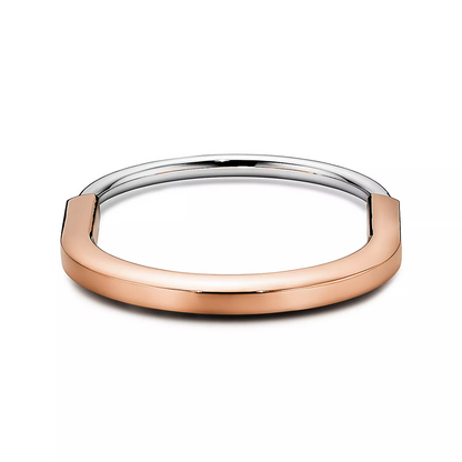 [Dawnora Jewelry]LOCK BRACELET ROSE AND WHITE GOLD