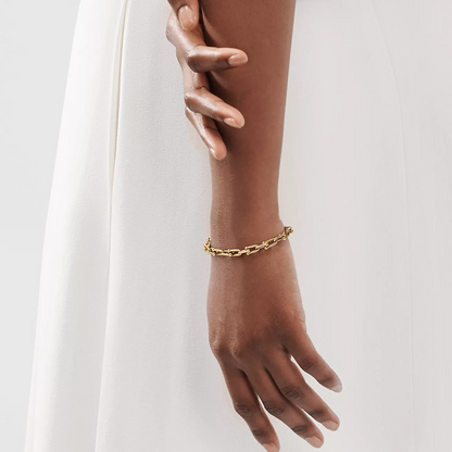 [Dawnora Jewelry]HARDWEAR SMALL LINK 26 MOTIF GOLD BRACELET