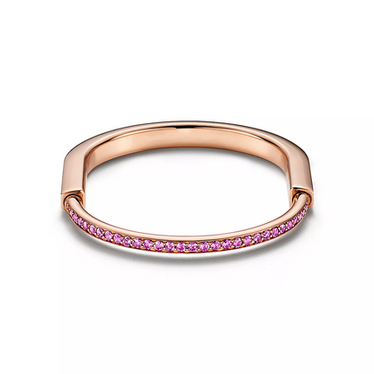 [Dawnora Jewelry]LOCK BRACELET ROSE DIAMOND PINK GOLD