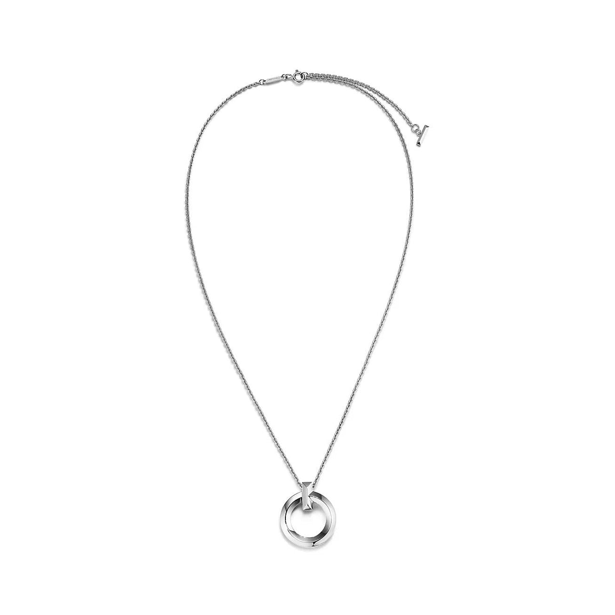 [Dawnora Jewelry]T CIRCLE PENDENT SILVER NECKLACE