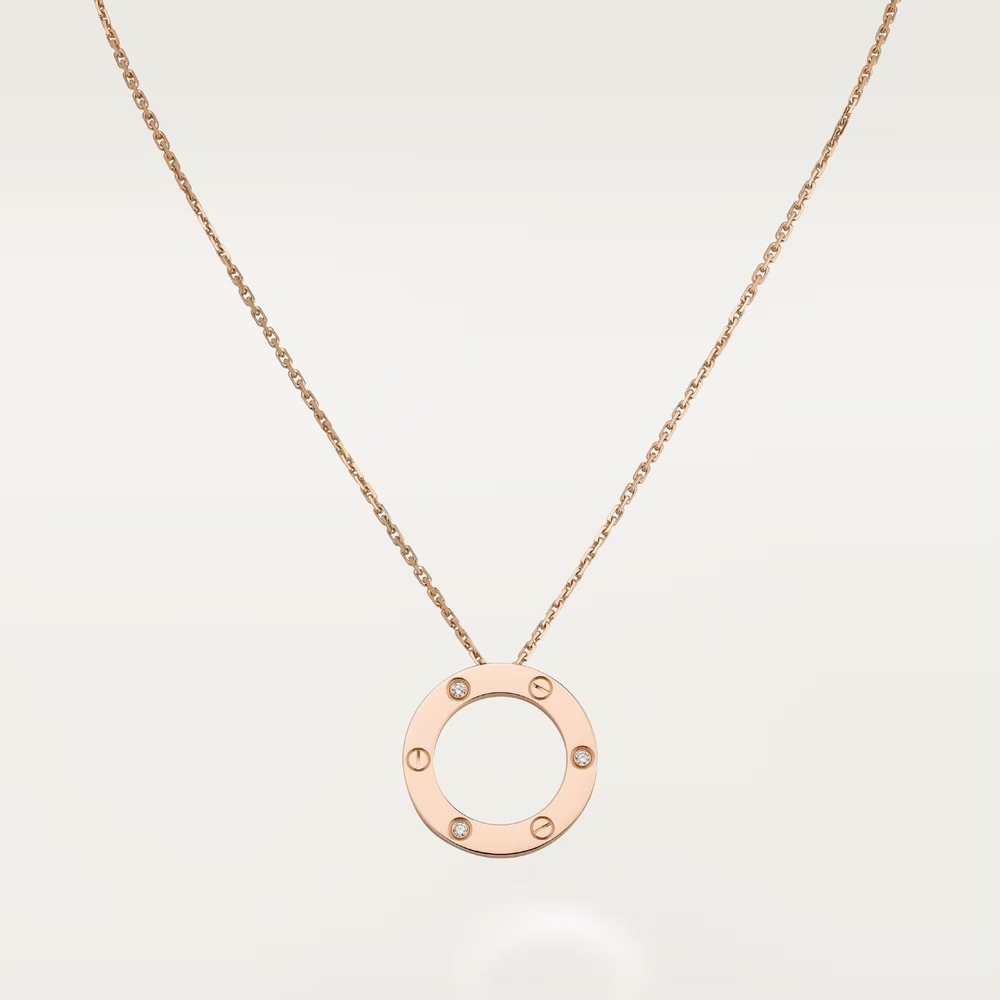 [Dawnora Jewelry]LOVE NECKLACE 16MM 3 DIAMONDS