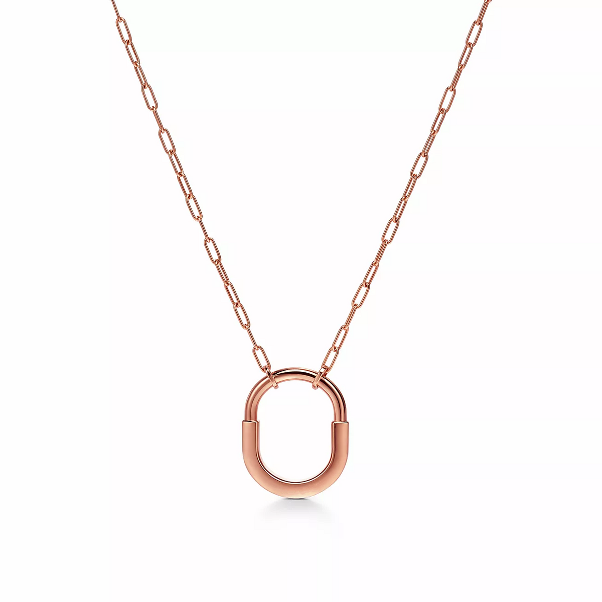 [Dawnora Jewelry]LOCK MEDIUM PENDANT PINK DIAMOND PINK GOLD NECKLACE