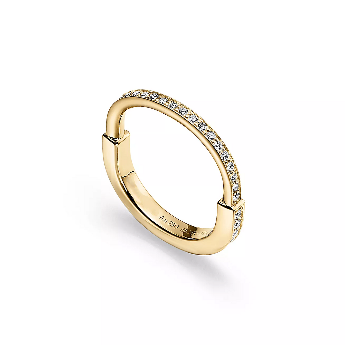 [Dawnora Jewelry]LOCK RING GOLD DIAMOND PAVED