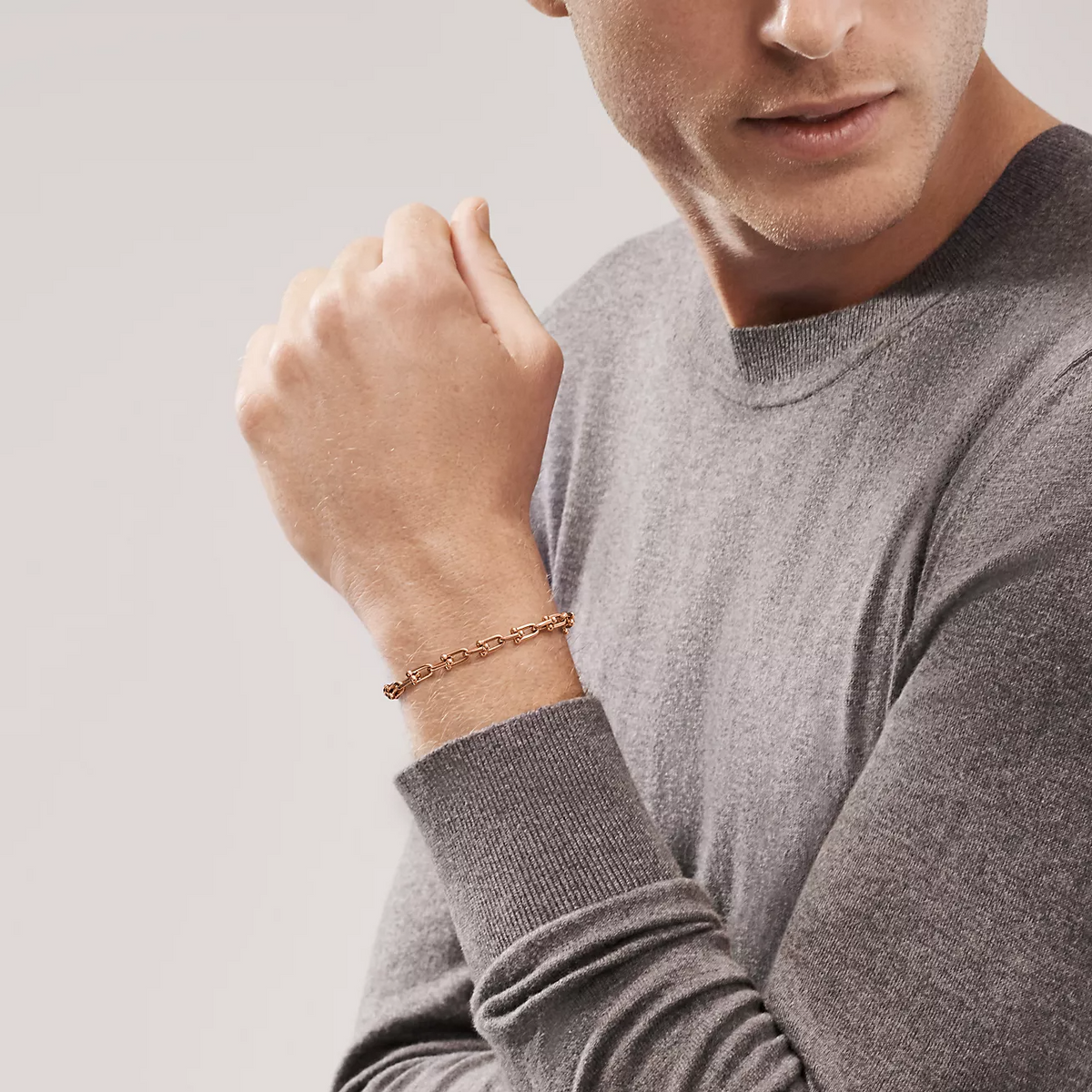 [Dawnora Jewelry]HARDWEAR SMALL LINK 26 MOTIF PINK GOLD BRACELET