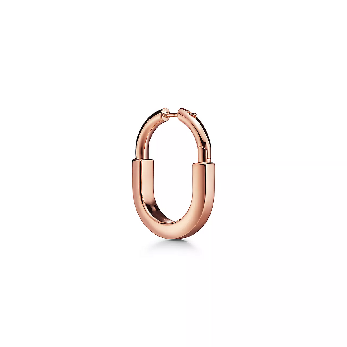 [Dawnora Jewelry]LOCK MEDIUM PINK DIAMOND PINK GOLD EARRINGS