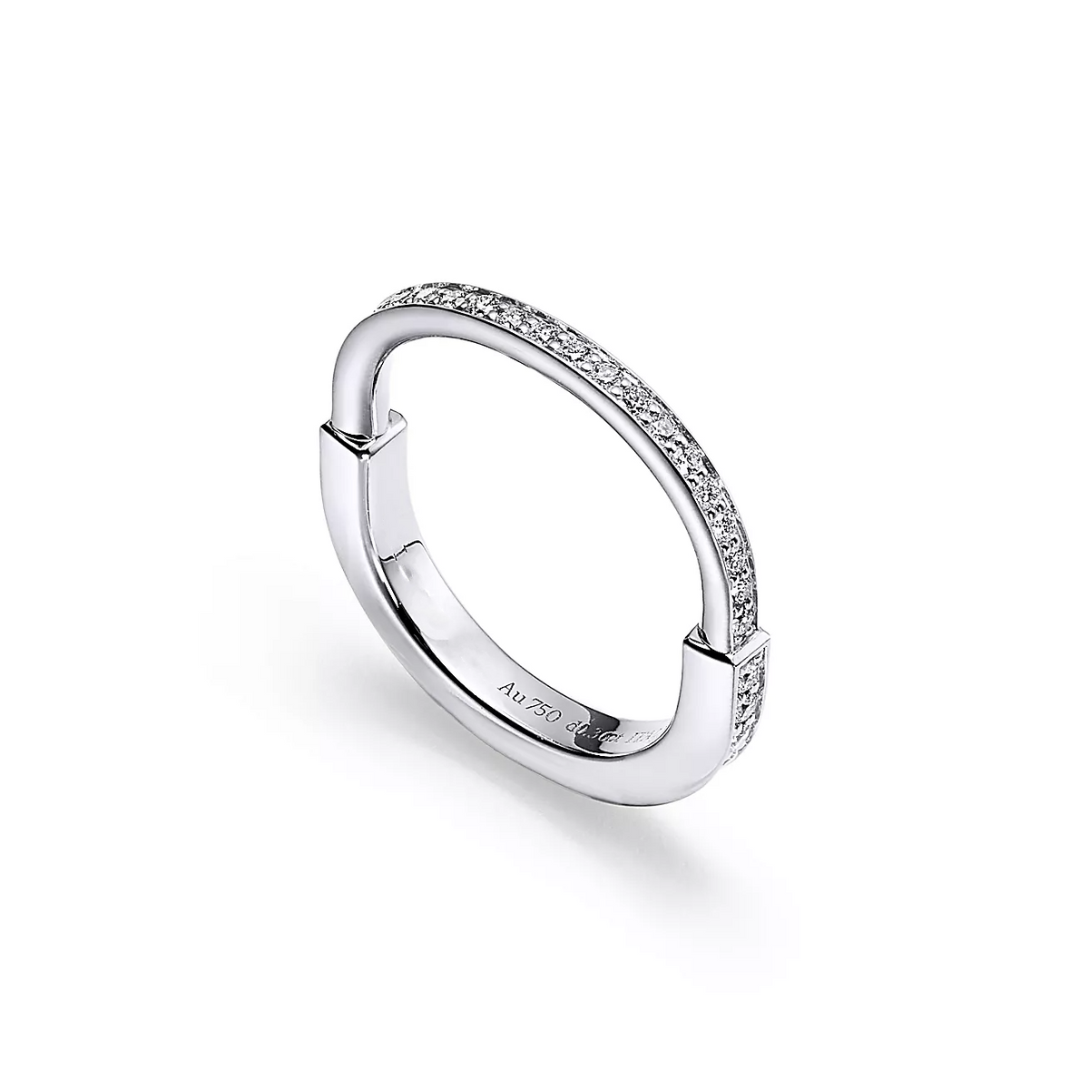 [Dawnora Jewelry]LOCK RING SILVER DIAMOND PAVED