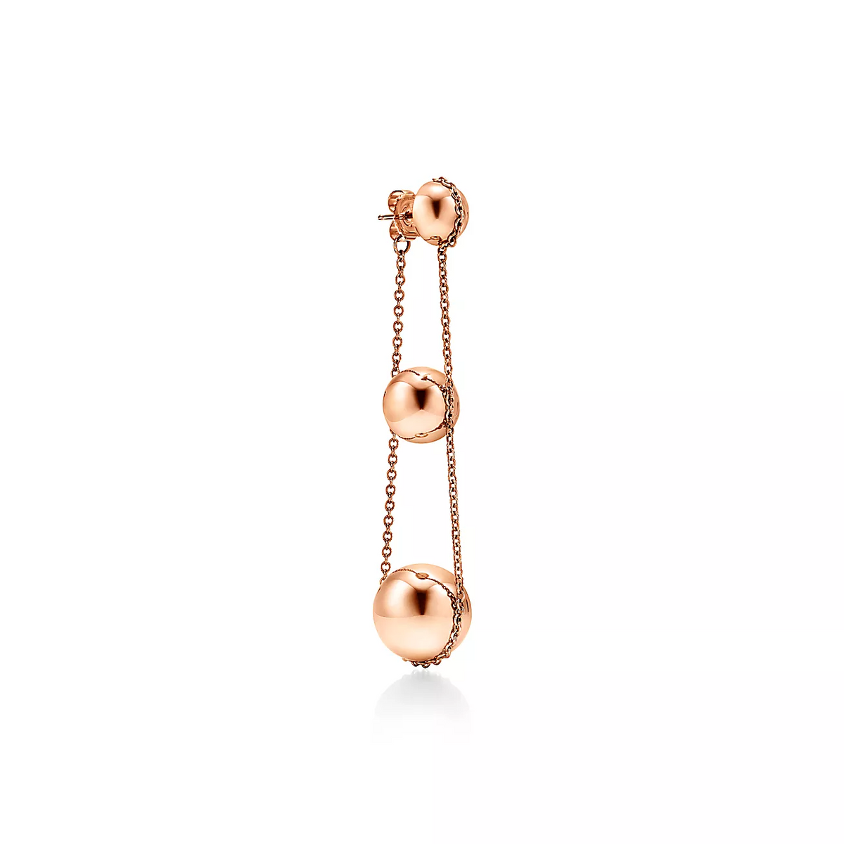 [Dawnora Jewelry]TRIPLE DROP PINK GOLD EARRINGS