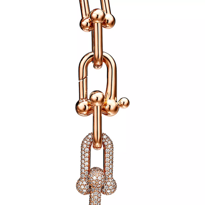 [Dawnora Jewelry]HARDWEAR LARGE LINK PINK GOLD PAVED DIAMOND BRACELET
