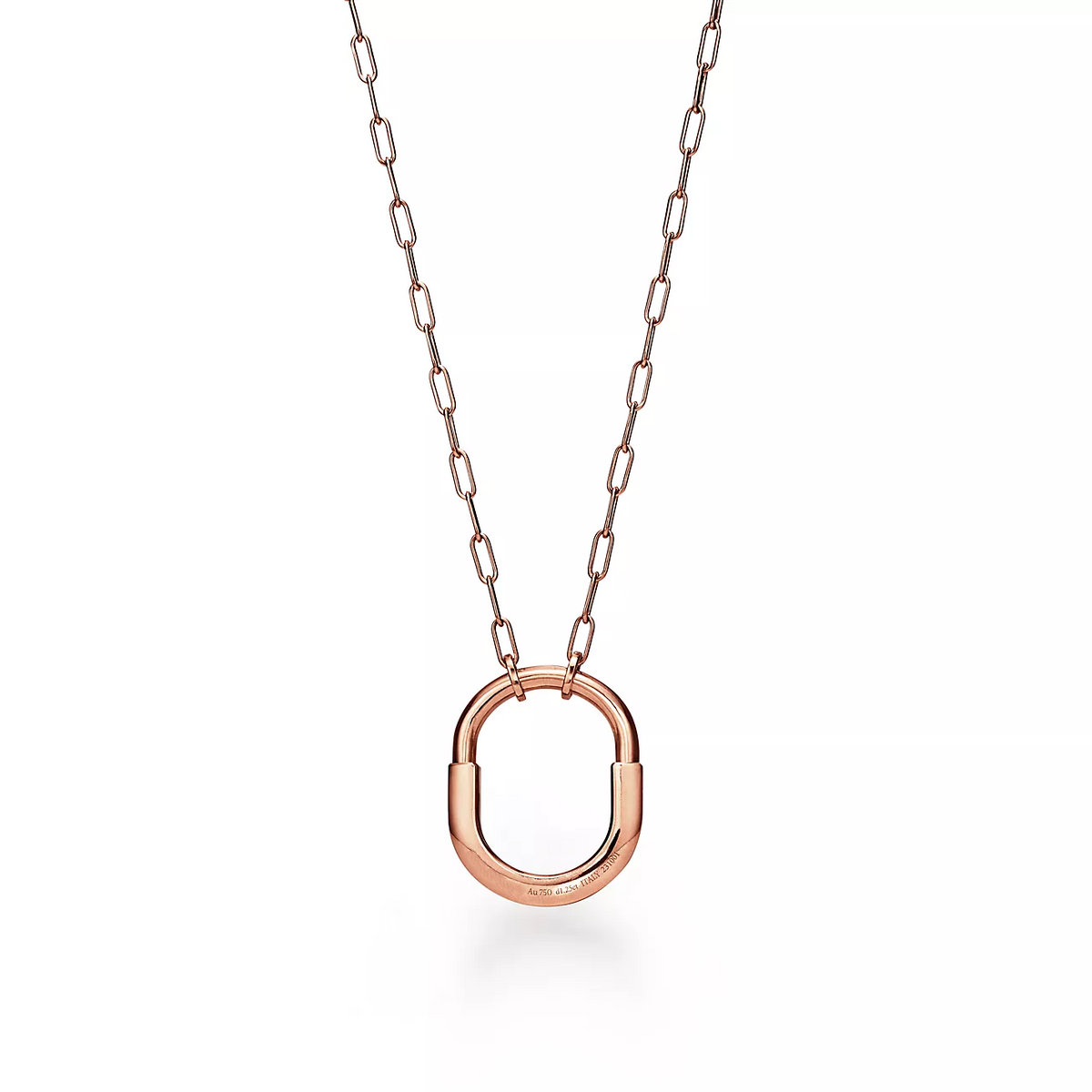 [Dawnora Jewelry]LOCK NECKLACE MEDIUM PENDANT PINK GOLD PAVED DIAMONDS