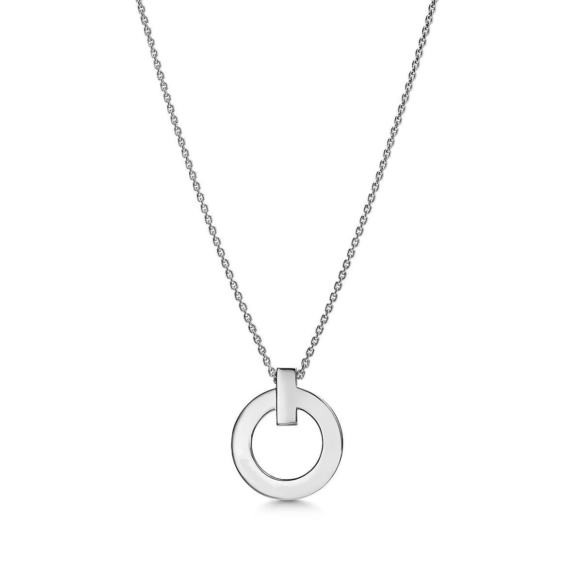 [Dawnora Jewelry]T CIRCLE PENDENT SILVER NECKLACE