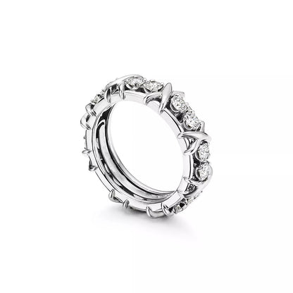 [Dawnora Jewelry]SIXTEEN STONE SILVER RING