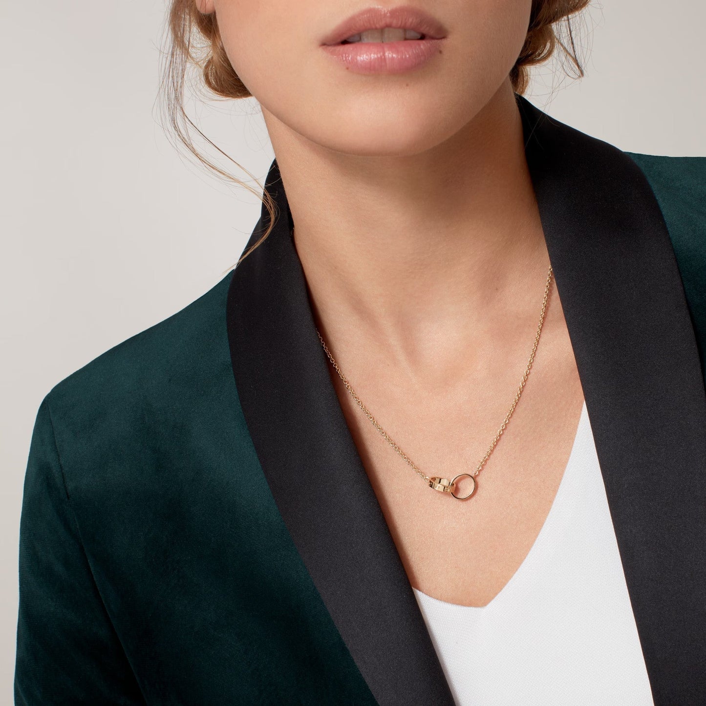 [Dawnora Jewelry]LOVE DOUBLE RING NECKLACE