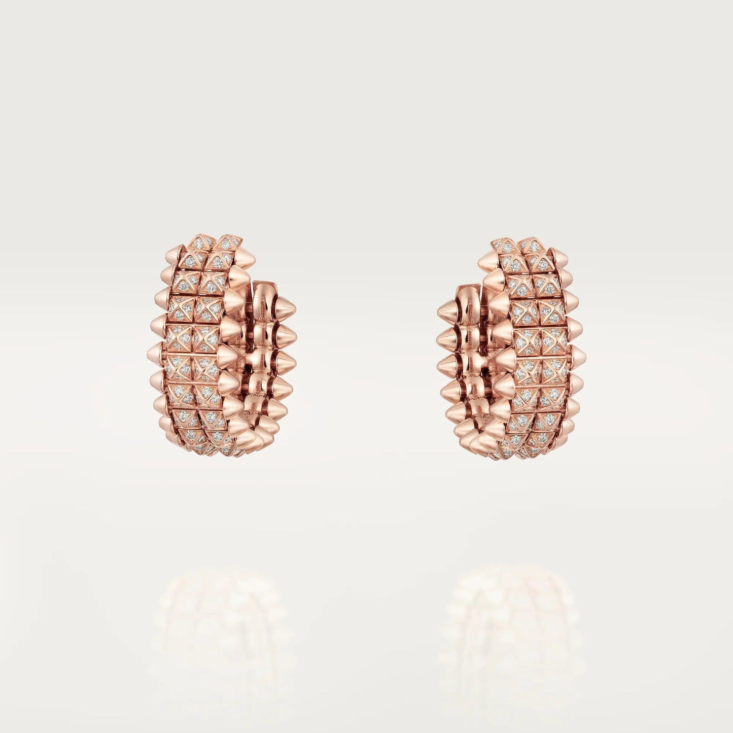 [Dawnora Jewelry]CLASH 9.2MM FULL DIAMOND DOUBLE ROW EARRINGS