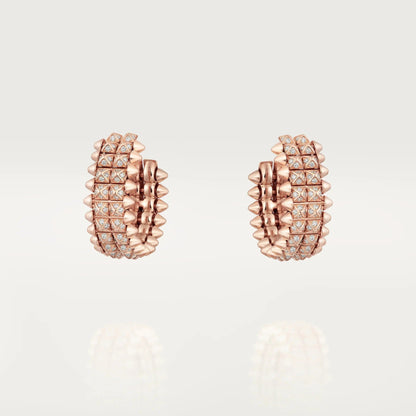 [Dawnora Jewelry]CLASH 9.2MM FULL DIAMOND DOUBLE ROW EARRINGS