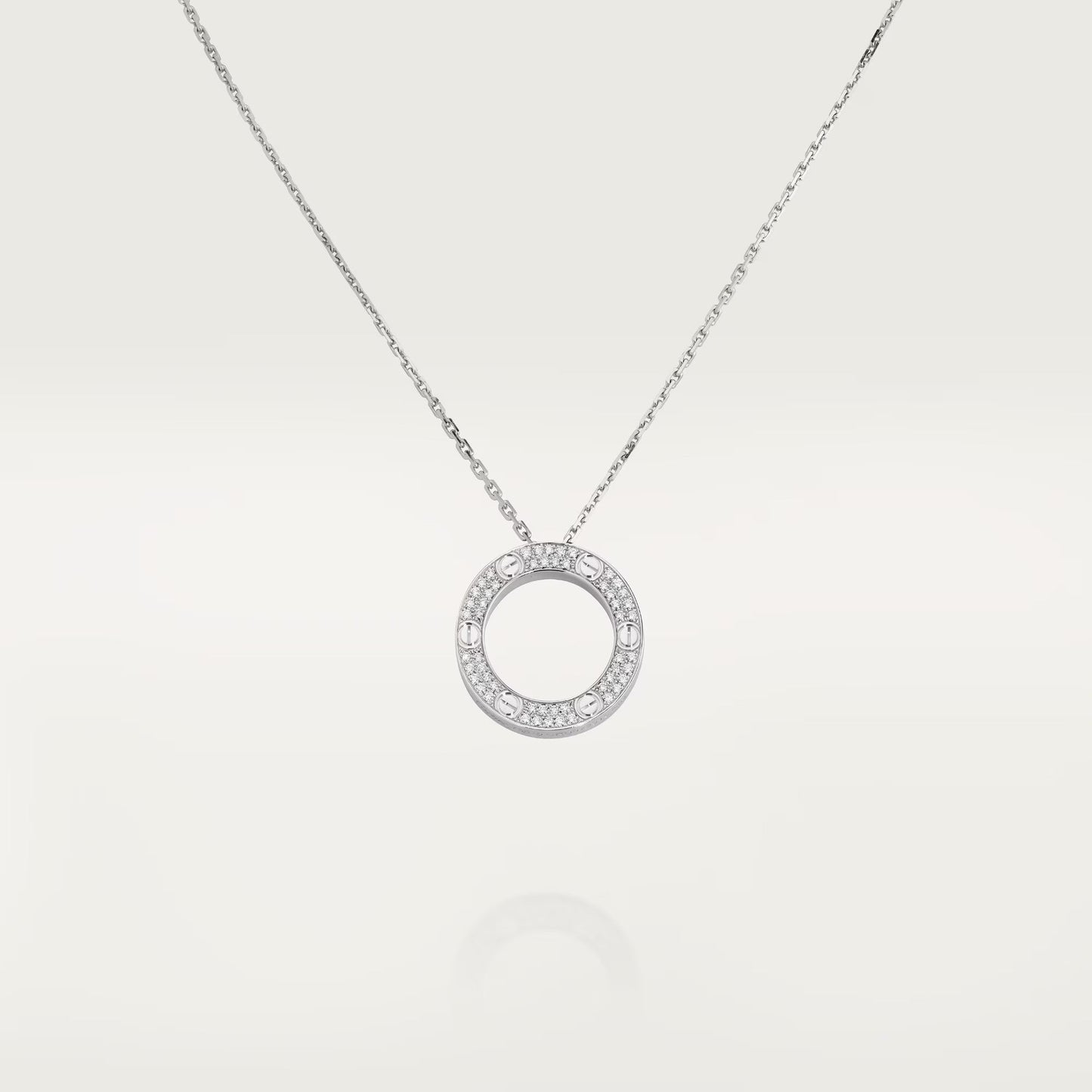 [Dawnora Jewelry]LOVE NECKLACE 16MM  FULL DIAMOND