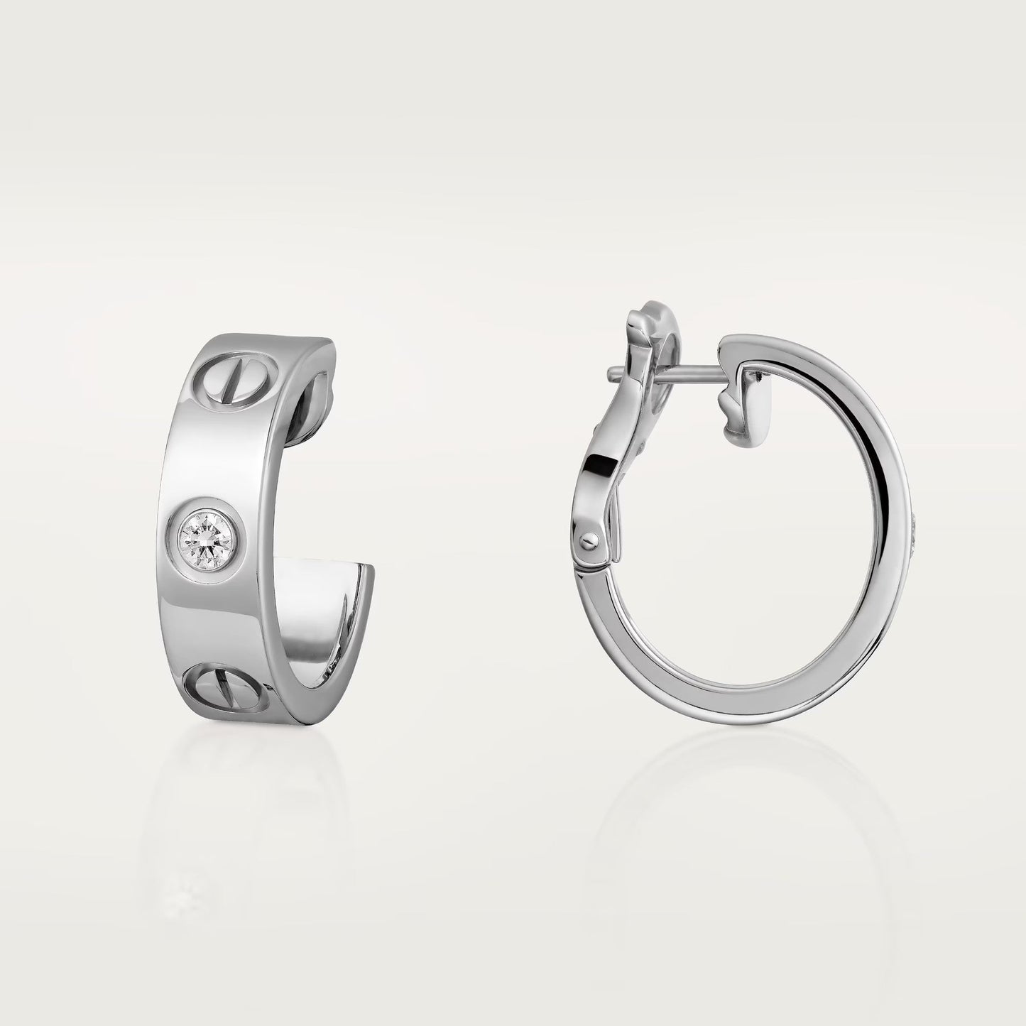 [Dawnora Jewelry]LOVE EARRINGS 5.7MM 2 DIAMONDS