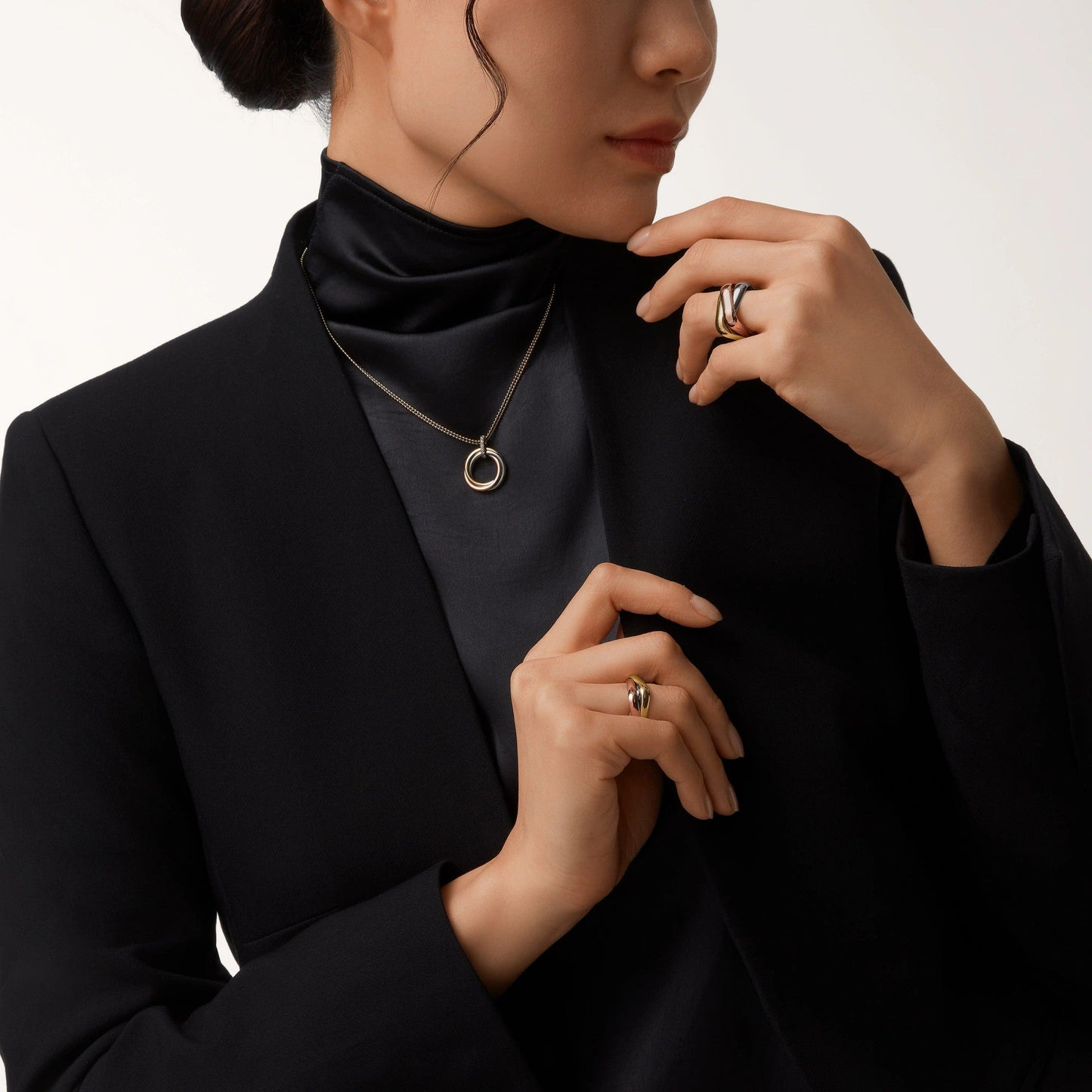 [Dawnora Jewelry]TRINITY MEDIUM  DIAMONDS NECKLACE