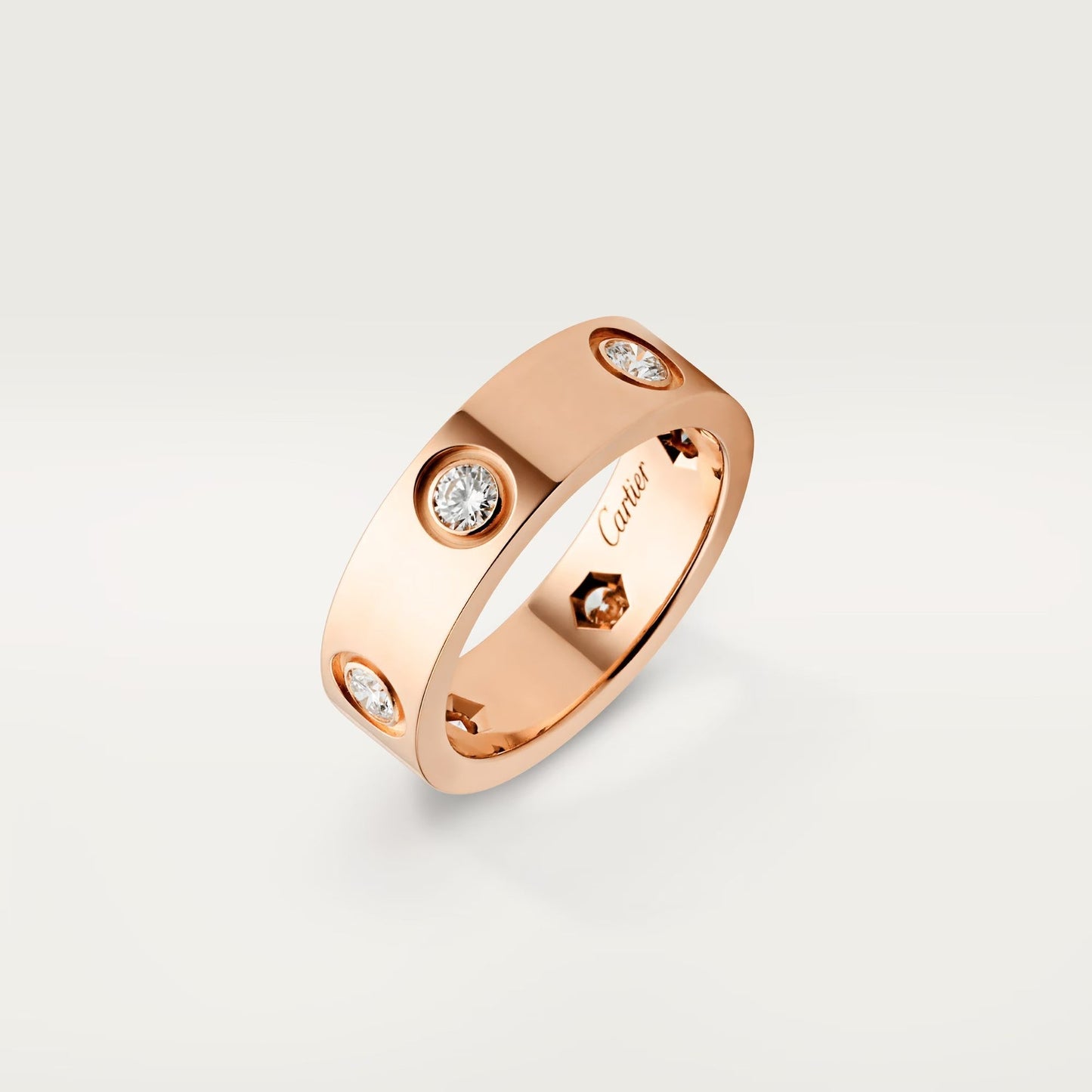 [Dawnora Jewelry]LOVE 5.5MM 6 DIAMOND RING