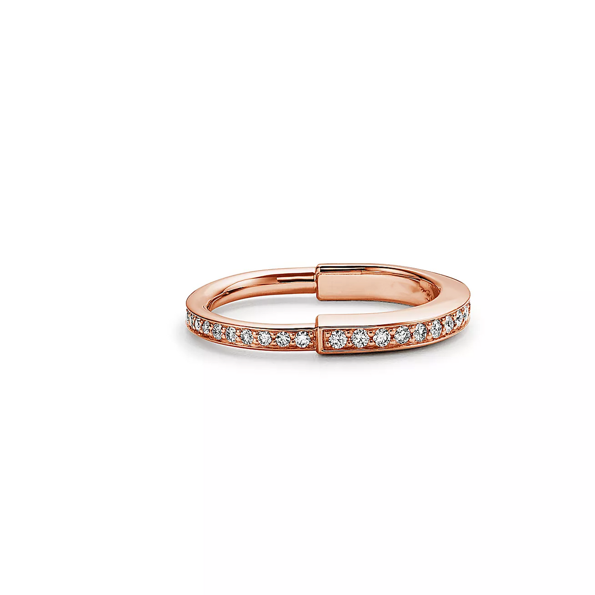 [Dawnora Jewelry]LOCK RING PINK GOLD DIAMOND PAVED