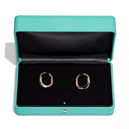 [Dawnora Jewelry]LOCK MEDIUM PINK DIAMOND PINK GOLD EARRINGS