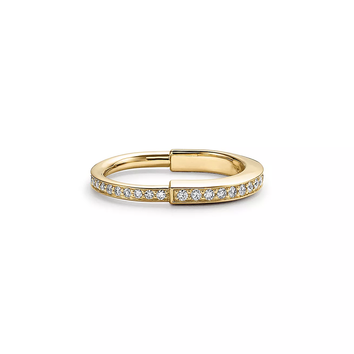 [Dawnora Jewelry]LOCK RING GOLD DIAMOND PAVED