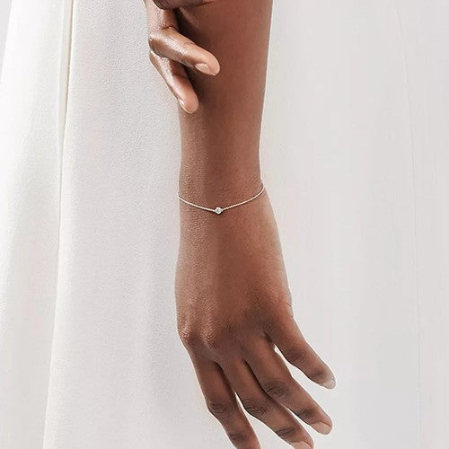 [Dawnora Jewelry]DIAMOND STERLING SILVER AQUAMARINE BUBBLE BRACELET