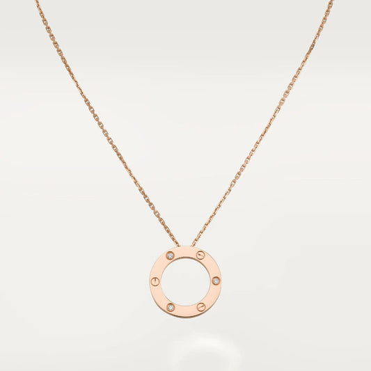 [Dawnora Jewelry]LOVE NECKLACE 16MM 3 DIAMONDS