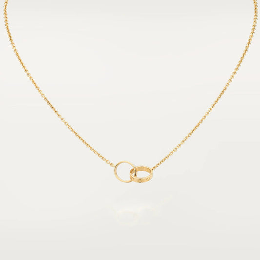 [Dawnora Jewelry]LOVE NECKLACE DOUBLE RING GOLD