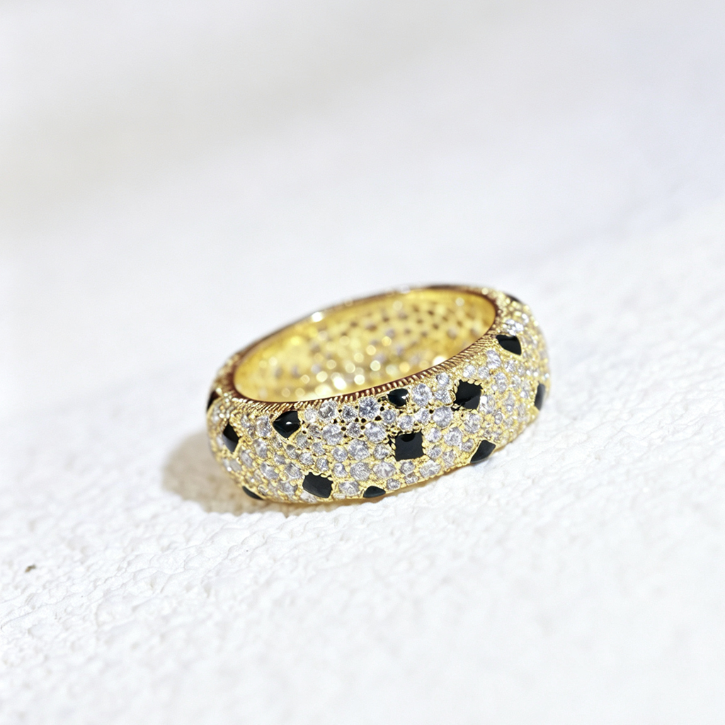 [Dawnora Jewelry]PANTHERE SPOTTED FULL DIAMOND RING