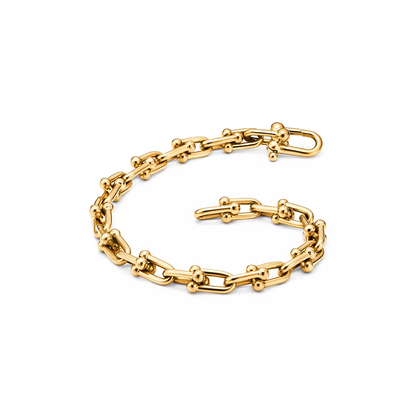 [Dawnora Jewelry]HARDWEAR SMALL LINK 26 MOTIF GOLD BRACELET