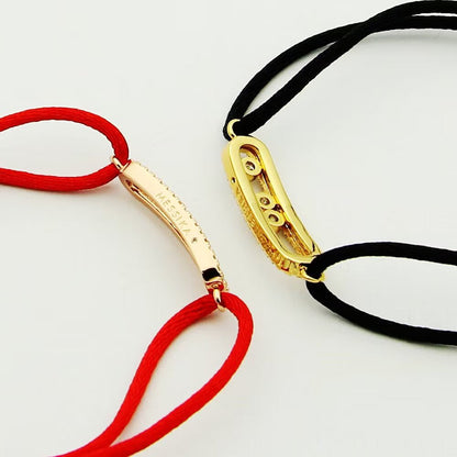 [Dawnora Jewelry]MK Care(s) pink cord pavé bracelet
