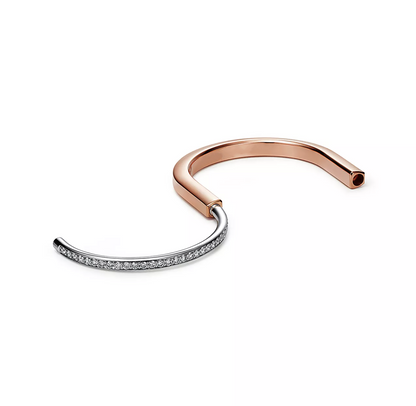 [Dawnora Jewelry]LOCK BRACELET ROSE AND WHITE GOLD DIAMOND