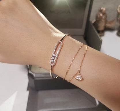 [Dawnora Jewelry]Move Pavé Diamond Bangle Bracelet M