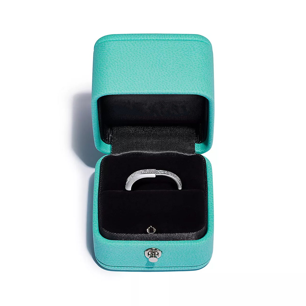 [Dawnora Jewelry]LOCK RING SILVER DIAMOND PAVED