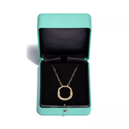[Dawnora Jewelry]LOCK NECKLACE MEDIUM PENDANT GOLD PAVED DIAMONDS