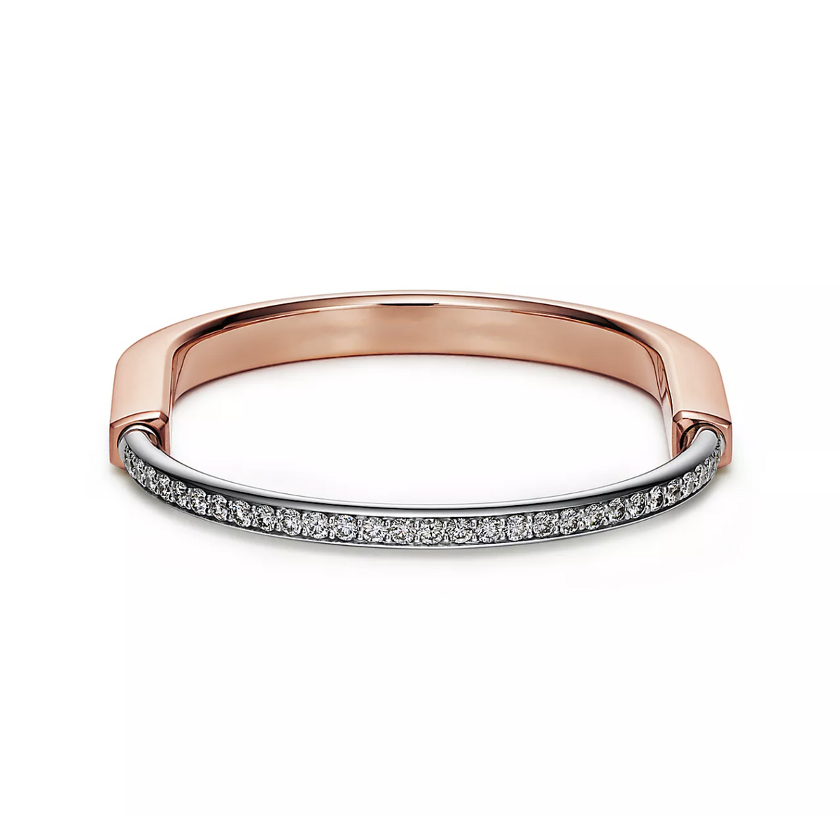 [Dawnora Jewelry]LOCK BRACELET ROSE AND WHITE GOLD DIAMOND