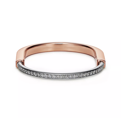 [Dawnora Jewelry]LOCK BRACELET ROSE AND WHITE GOLD DIAMOND
