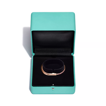 [Dawnora Jewelry]LOCK BRACELET ROSE DIAMOND PINK GOLD